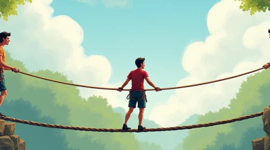 slackline forestière